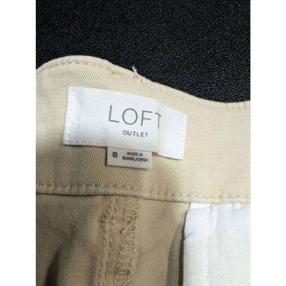 Loft Outlet Chino Shorts Original Beige 100% Cotton Women's Size 8 - Picture 3 of 6